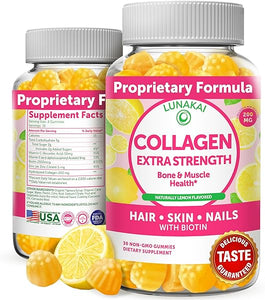 Collagen Gummies for Women and Men with Biotin Zinc Vitamin C and E - Anti Aging, Hair Growth, Skin Care Collagen Supplements - Non-GMO, Gluten Free - 30 Collagen Gummy Vitamins - 15 Days Supply in Pakistan