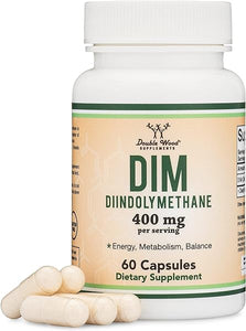 DIM Supplement for Women and Men (Diindolylmethane Estrogen Blocking Supplement, Hormonal Acne Treatment, Hormone Balance for Women) 400mg Servings, 200mg Per Capsule, 60 Capsules by Double Wood in Pakistan