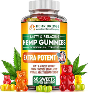 Hemp Gummies - Made in USA - Safe and Natural Omega 3 Supplement with Hemp Oil for Pain and Inflammation Relief - Max Value in Each Gummy - Vitamins B & E and Omega 3, 6, 9-60 Pcs in Pakistan