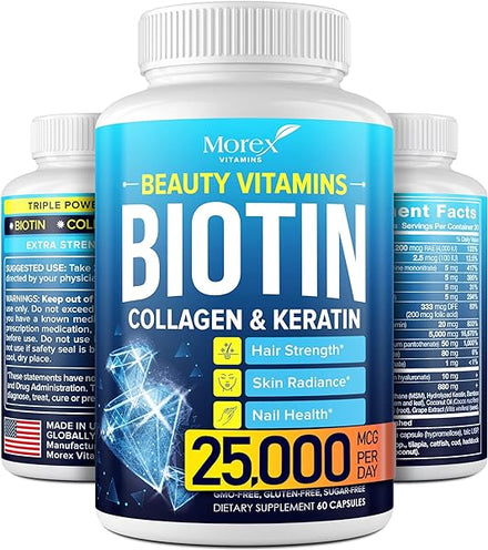 Biotin Keratin & Collagen Capsules - Made in USA - Natural Collagen, Keratin & Biotin for Hair Growth - Biotin & Collagen Vitamins with Multi Collagen Peptides for Hair Loss, Skin & Nails in Pakistan
