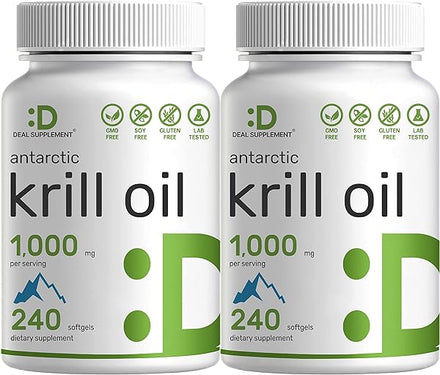 Eagle Shine Vitamins 2 Pack Antarctic Krill Oil, 1,000mg Per Serving, 480 Softgels – Mercury Free, No Fishy Taste – Rich in Omega-3s, EPA, DHA, Astaxanthin, & Phospholipids – Non-GMO, No Gluten in Pakistan