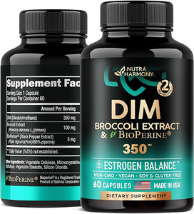 DIM Supplement - Detox, Hormonal Balance, Antioxidant Support for Women & Men - Diindolylmethane with Broccoli Extract & Bioperine - Maximum Absorption - Made in USA - Non-GMO, Vegan - 2 Month Supply in Pakistan