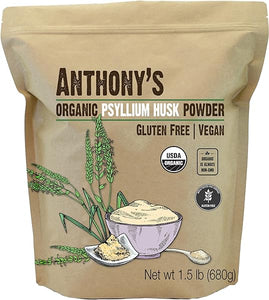 Anthony's Organic Psyllium Husk Powder, 1.5 lb, Gluten Free, Non GMO, Finely Ground, Keto Friendly in Pakistan