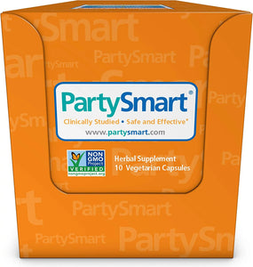 PartySmart, One Capsule for a Better Morning, 10 nights out Supply, Non-GMO, Plant-based, 250 mg, 10 capsules