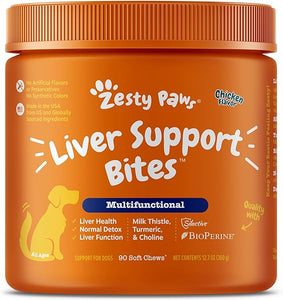 Liver Support Supplement for Dogs - with Milk Thistle Extract, Turmeric Curcumin, Choline - Soft Chew Formula - for Dog Liver Function in Pakistan