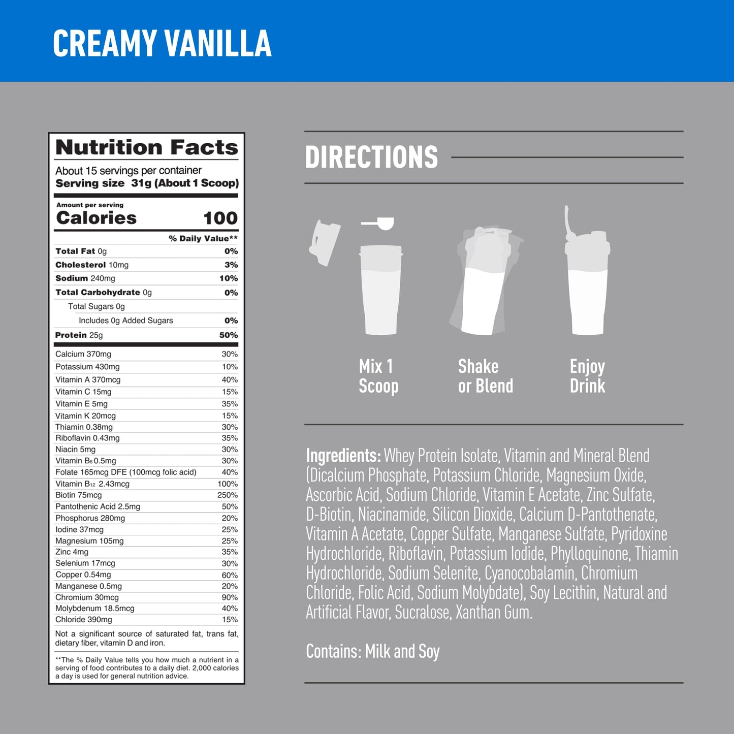 Isopure Creamy Vanilla Whey Isolate Protein Powder Supplement in Pakistan