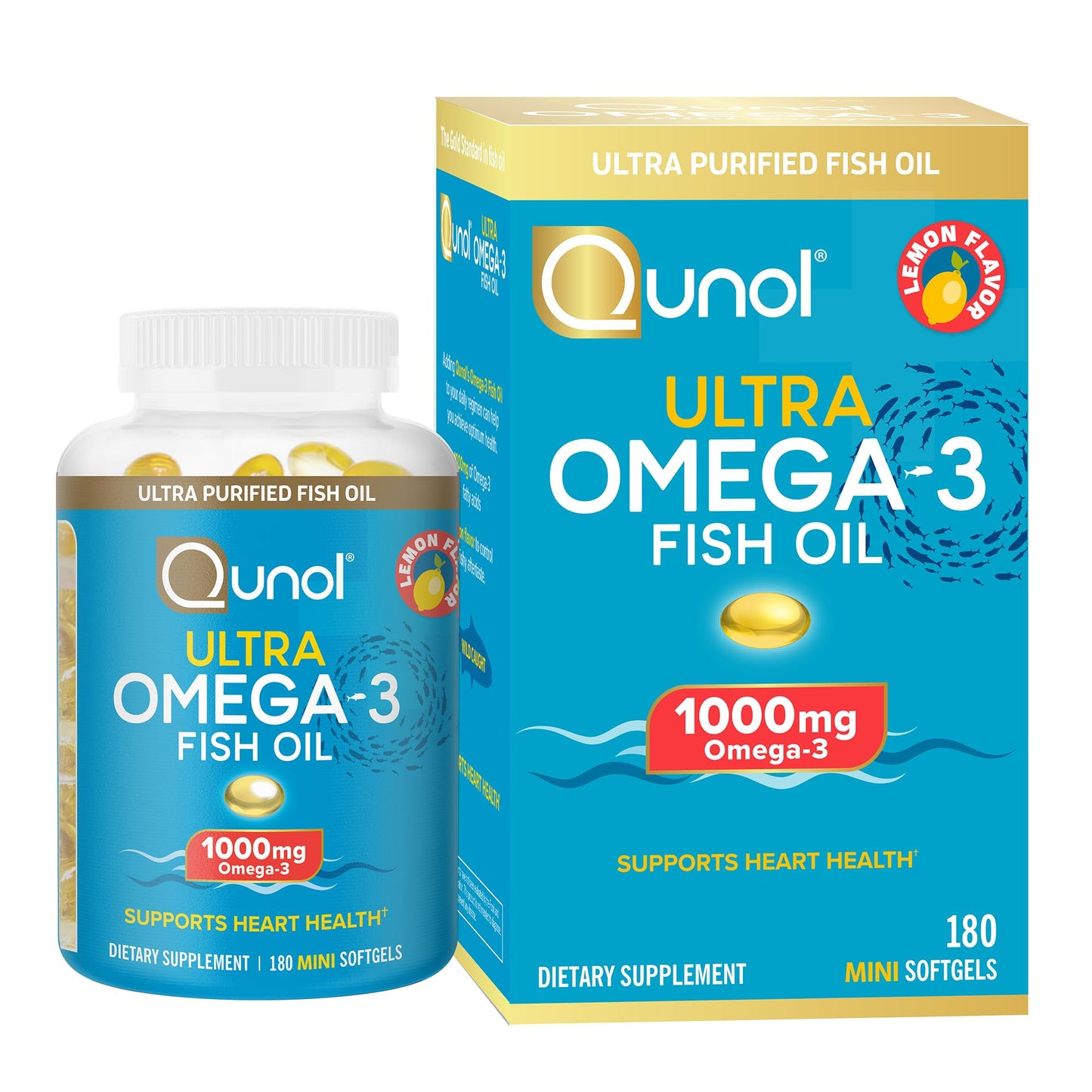 Qunol Fish Oil Omega 3 Mini Softgels, Heart Health Support, Supplement in Pakistan