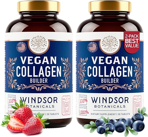 Plant-Based Collagen Booster - Vegan Collagen Supplements for Women and Men Smooth Wrinkles, Strengthen Skin, Hair, Nails, and Joints - 2-Pack - 60 Non-GMO, Gluten-Free Vegetarian Collagen Pills in Pakistan in Pakistan