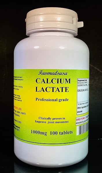 Calcium Lactate 1000mg. Made in USA - 100 Tab in Pakistan