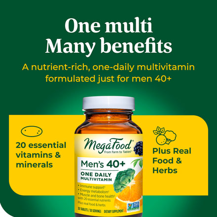 MegaFood Men's 40+ One Daily Multivitamin for Men with Vitamin B, Supplement in Pakistan