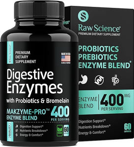 Digestive Enzymes With Probiotics for Women & Men Digestive Health - Bloating Relief, Gut Health Supplements: Bromelain, Papaya Enzyme, Acidophilus Probiotic, Lactase Enzymes for Digestion - 60 Pills in Pakistan