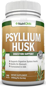 PSYLLIUM Husk Capsules - 1450mg Per Serving - 240 Capsules - Double Strength - Premium Psyllium Fiber Supplement - Great for Digestion and Regularity - 100% Natural Soluble Fiber in Pakistan