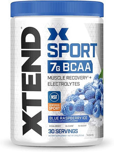 XTEND Sport BCAA Powder Blue Raspberry Ice - Electrolyte Powder for Recovery & Hydration with Amino Acids - 30 Servings in Pakistan