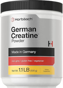 German Creatine Powder 500g | Made in Germany with Creapure | Vegetarian, Non-GMO, and Gluten Free Dietary Supplement | by Horbaach in Pakistan