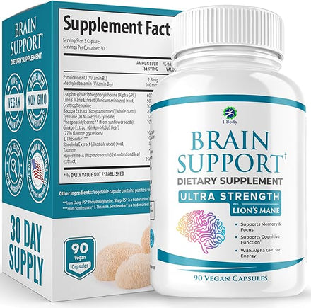 Brain Supplements for Memory and Focus - with Nootropics, Alpha GPC, Lions Mane Extract, Bacopa Monnieri in Pakistan