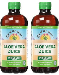 Lily of the Desert Aloe Vera Juice - Whole Leaf Filtered Aloe Vera Drink, Non-GMO Aloe Juice with Natural Digestive Enzymes for Gut Health, Stomach Relief, Wellness, Glowing Skin, 32 Fl Oz (Pack of 2) in Pakistan