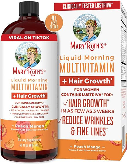 MaryRuth's Multivitamin Multimineral Supplement for Women + Hair Growth Vitamins | with Lustriva & Chromium Picolinate 1000mcg | Thicker Hair, Wrinkles, Fine Lines, Skin Care | Ages 18+ | 30 Fl Oz in Pakistan