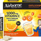 Airborne 1000mg Vitamin C with Zinc Effervescent Tablets, Immune Support Supplement with Powerful Antioxidants Vitamins A C & E - 30 Fizzy Drink Tablets, Zesty Orange Flavor