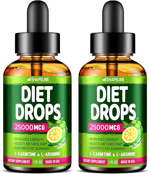 (Pack of 2) Weight Loss Drops - Made in USA - Appetite Suppressant for Women & Men - Natural Metabolism Booster - Fast Weight Loss - Diet Drops with Garcinia Cambogia, L-Arginine & L-Glutamine 1 Fl Oz in Pakistan