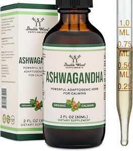 Ashwagandha Organic Drops for Stress Relief (1,200mg, 60 Servings) Ashwagandha Tincture for Adrenal Support and Cortisol Manager (Vegan Safe, Gluten Free, Manufactured in The USA) by Double Wood in Pakistan