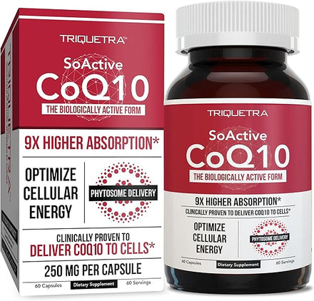 SoActive CoQ10® 250 mg: CoQ10 Phytosome with up to 9X Higher Absorption - Proven Cellular Delivery - Supports Cellular Energy Production (60 Capsules) in Pakistan