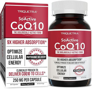 SoActive CoQ10® 250 mg: CoQ10 Phytosome with up to 9X Higher Absorption - Proven Cellular Delivery - Supports Cellular Energy Production (60 Capsules) in Pakistan