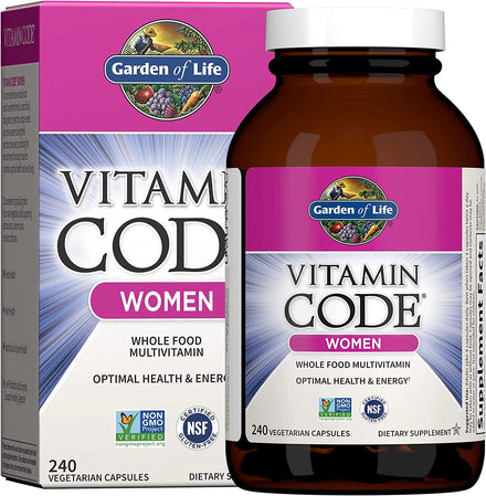 Garden of Life Multivitamin for Women, Vitamin Code Women's Multi - 120 Capsules, Whole Food Womens Multi, Vitamins, Iron, Folate not Folic Acid & Probiotics for Womens Energy, Vegetarian Supplements