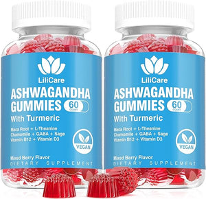 2 Pack Ashwagandha Gummies for Immune Support, 2000mg Organic Ashwa Root Extract Supplement for Women & Men - 120 Count in Pakistan