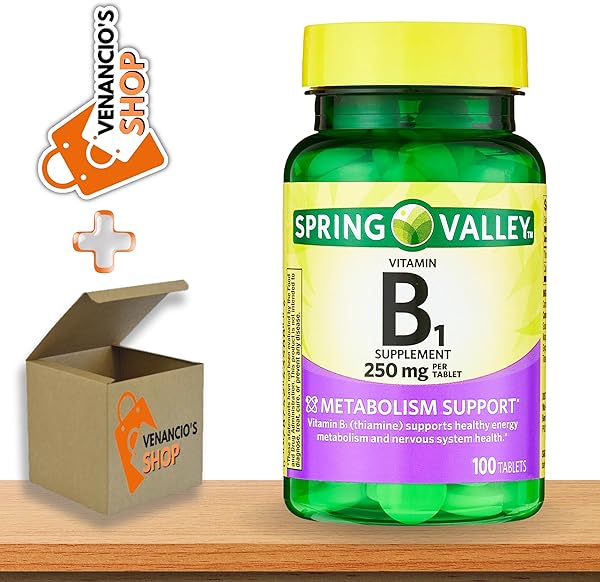 Spring Valley Vitamin B1 (Thiamine) 250mg Tablets, Supports Energy Production & Healthy Metabolism*, Helps Break Down Fats & Protein + Includes Venancio’sFridge Sticker (100 Count) in Pakistan in Pakistan