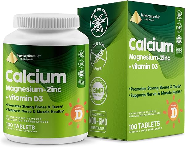 Health Pyramid Calcium Magnesium Zinc with Vitamin D3 Supplement for Strong Bones and Teeth Cal Mag Zinc Supports Nerve and Muscle Health 100 Vegan Tablets in Pakistan in Pakistan