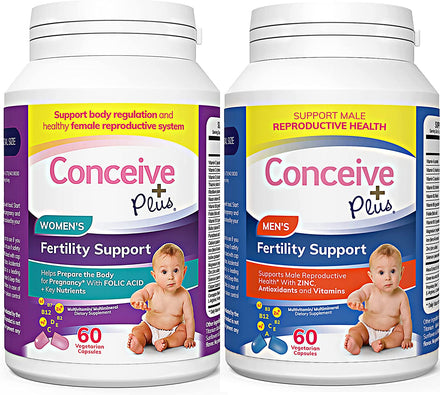 Conceive Plus His + Hers Fertility Supplements Prenatal Conception Vitamins Bundle for Couples Trying to Conceive