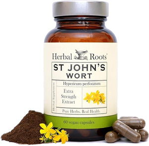 Herbal Roots St Johns Wort Capsules | 450 mg per Serving | Pure St. John’s Wort with No Binders or Fillers Non GMO | 60 Vegan Capsules in Pakistan