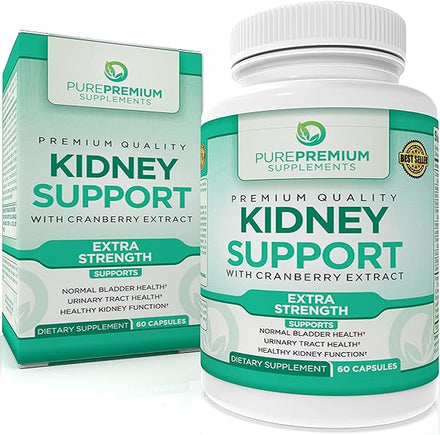 PurePremium Kidney Support Supplement with Cranberry Extract - Kidney Cleanse, Detox & Repair for Men and Women - Support for Normal Urinary Tract Health & Bladder - 2 Months Supply - 60 Capsules in Pakistan