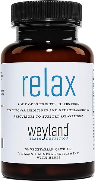 Relax - Natural Sleep Aid - GABA, L-Theanine, Valerian Root, 5-HTP, Lemon Balm - Calm Support, Stress Relief, Sleep Supplement -30 Vegetarian Capsules in Pakistan