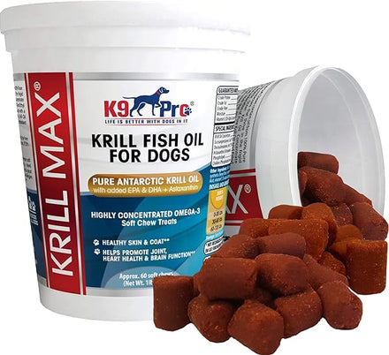 Krill Oil for Dogs Omega Bites - Fish Oil for Dogs - Dog Shedding Supplement - Deshedding Vitamins Anti Itch Omega Chews Krill Oil Dog Chews Antioxidant for Shed Control Omega 3 6 9 for Dogs in Pakistan