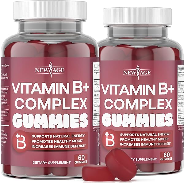 NEW AGE Vitamin B Complex Gummies with Vitamin B3, B5, B6, B7, B9 & B12 – with Biotin, Folic Acid & Vitamin C – Gluten-Free, Vegan, Made in The USA! (120 Count (Pack of 2)) in Pakistan in Pakistan