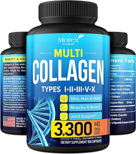 Multi Collagen Pills (Types I, II, III, V & X) - Marine Collagen & Bone Broth Capsules - Made in USA - Grass Fed Collagen Peptides - Anti-Aging Collagen Supplements - Hydrolyzed Collagen Capsules in Pakistan