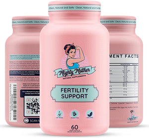 Mighty Mother Fertility Supplement for Women, Inositol Capsules with Folate, Zinc & Iron - Fertility Support Supplement 60 Count