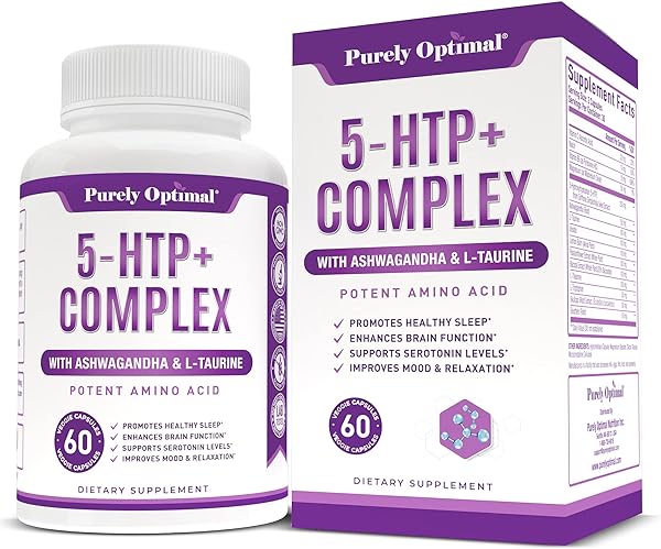 Premium 5-HTP Plus Supplement 250mg Maximum Strength - Sleep Aid, Mood Boost, Promotes Calm & Relaxation, Stress Management Support - Enhanced with Vitamin B6, Gluten Free, Non-GMO, 60 Veggie Caps in Pakistan in Pakistan