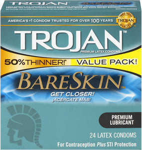 Trojan Bareskin Variety Pack Every Thin Premium Lubricated Condoms - 24 Count