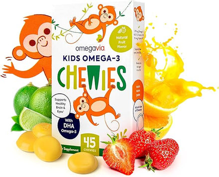 Omega 3 Gummies - Ultra-High DHA Chewable Gel Gummy - Omega 3 for Kids Supports Supports Brain & Eye Health - Sugar-Free Natural Fruit Flavor - Kids Omega 3 Fish Oil Gummies (1 Pack) in Pakistan