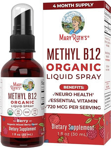 Vitamin B12 Spray | USDA Organic Vitamin B12 Liquid Supplement for Nerve Function, Energy Support | Vegan | Non-GMO | Gluten Free | 1 Fl Oz in Pakistan