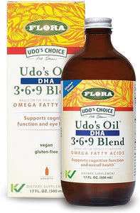 Udo's Omega 3-6-9 Oil with DHA 17 Oz Supplement - Organic, Plant Based, Vegan DHA, Superior to Fish Oil - Supports Cognitive Function & Eye Health in Pakistan