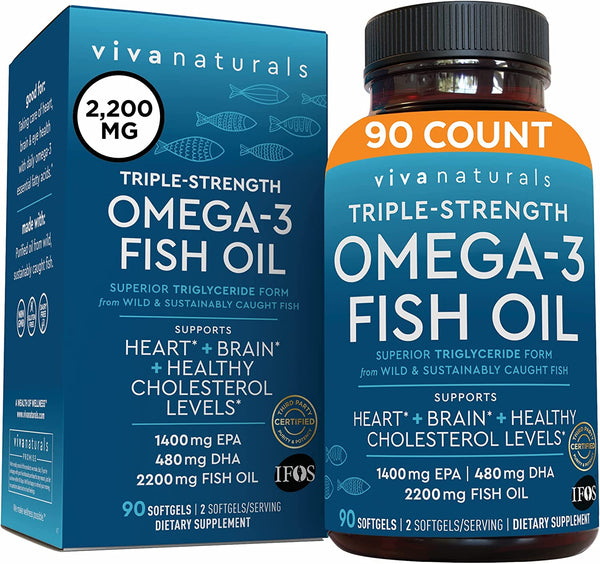 Viva Naturals Triple-Strength Omega 3 Fish Oil with EPA and DHA Supplements Softgels in Pakistan