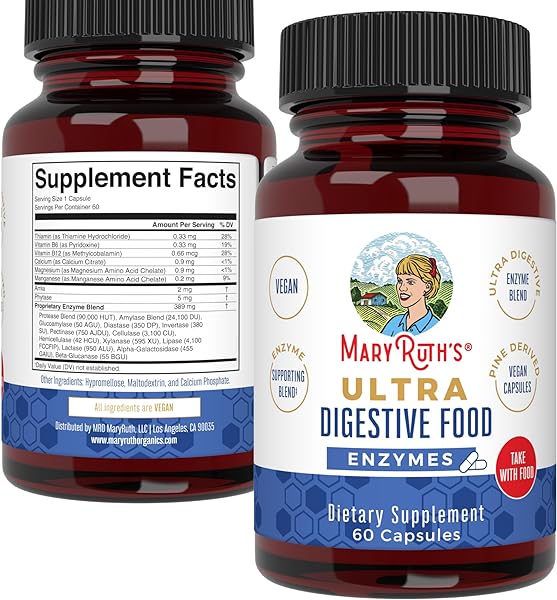 MaryRuth Organics Ultra Digestive Enzymes Capsules, Up to 2 Month Supply, Supplement for Gut Health Support, Digestion & Immune Support with Amylase, Lipase & Lactase, Vegan, Gluten Free, 60 Count in Pakistan in Pakistan