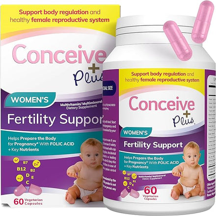 Conceive Plus Fertility Supplements for Women - Prenatal Vitamins - Promote Ovulation, Aid Hormone Balance, Cycle Consistency, Myo-Inositol, Folate, Folic Acid, Biotin for Conception, 60 Soft Capsules in Pakistan