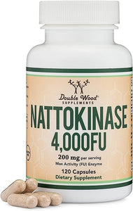 Nattokinase Supplement 4,000 FU Servings, 120 Capsules (Derived from Japanese Natto) Systemic Enzymes for Cardiovascular and Circulatory Support (Manufactured in The USA) by Double Wood in Pakistan