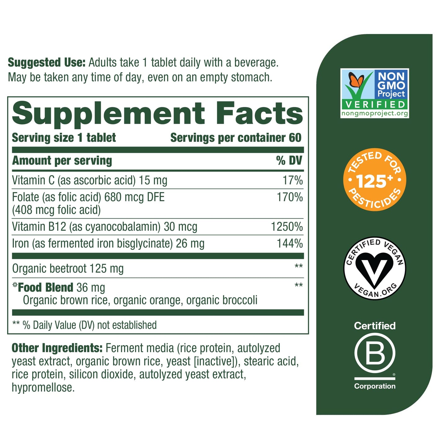 MegaFood Blood Builder - Iron Supplement Clinically Shown Supplement in Pakistan