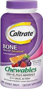 Caltrate Chewables 600 Plus D3 Plus Minerals Calcium Vitamin D Supplement, Cherry, Orange and Fruit Punch - 90 Count in Pakistan