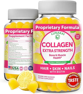 Collagen Gummies - Tastiest Proprietary Formula - 200mg Hydrolyzed Collagen Gummies for Women and Men with Biotin, Zinc, Vitamin C and E - Non-GMO Anti Aging Collagen Supplements for Women - 60 Count in Pakistan